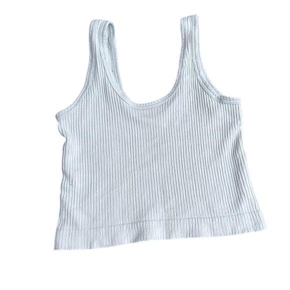 Out From Under Urban Outfitters Blue Ribbed V-Neck Tank Top Small - Picture 2 of 8